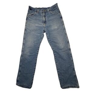 Wrangler Rugged Wear Jeans Mens 33x32 Blue Thermal Lined Denim Pants